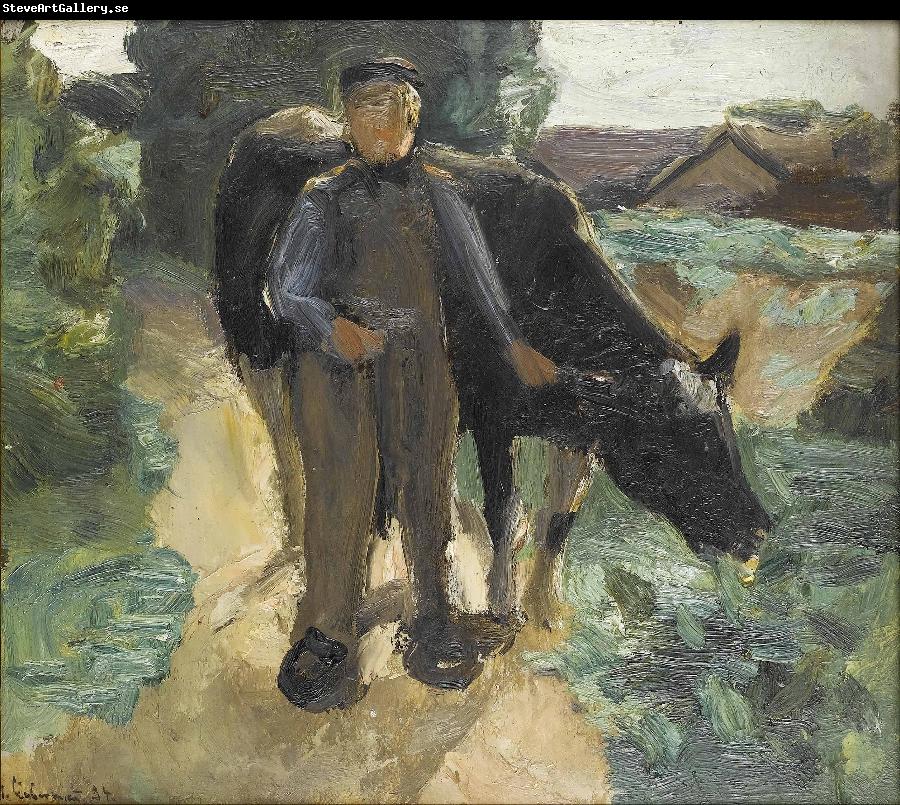 Max Liebermann A farmer with his cow